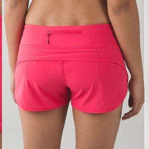 New Pink Lululemon speed shorts 4 way stretch